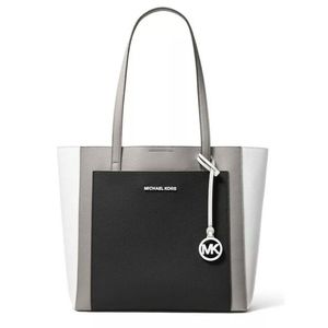 NWT Michael Kors Gemma tote (gray, white and black)